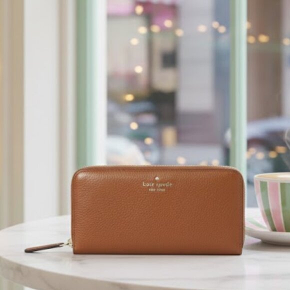 Kate Spade York Leila Leather Continental Wallet in Warm Gingerbread - Picture 1 of 7